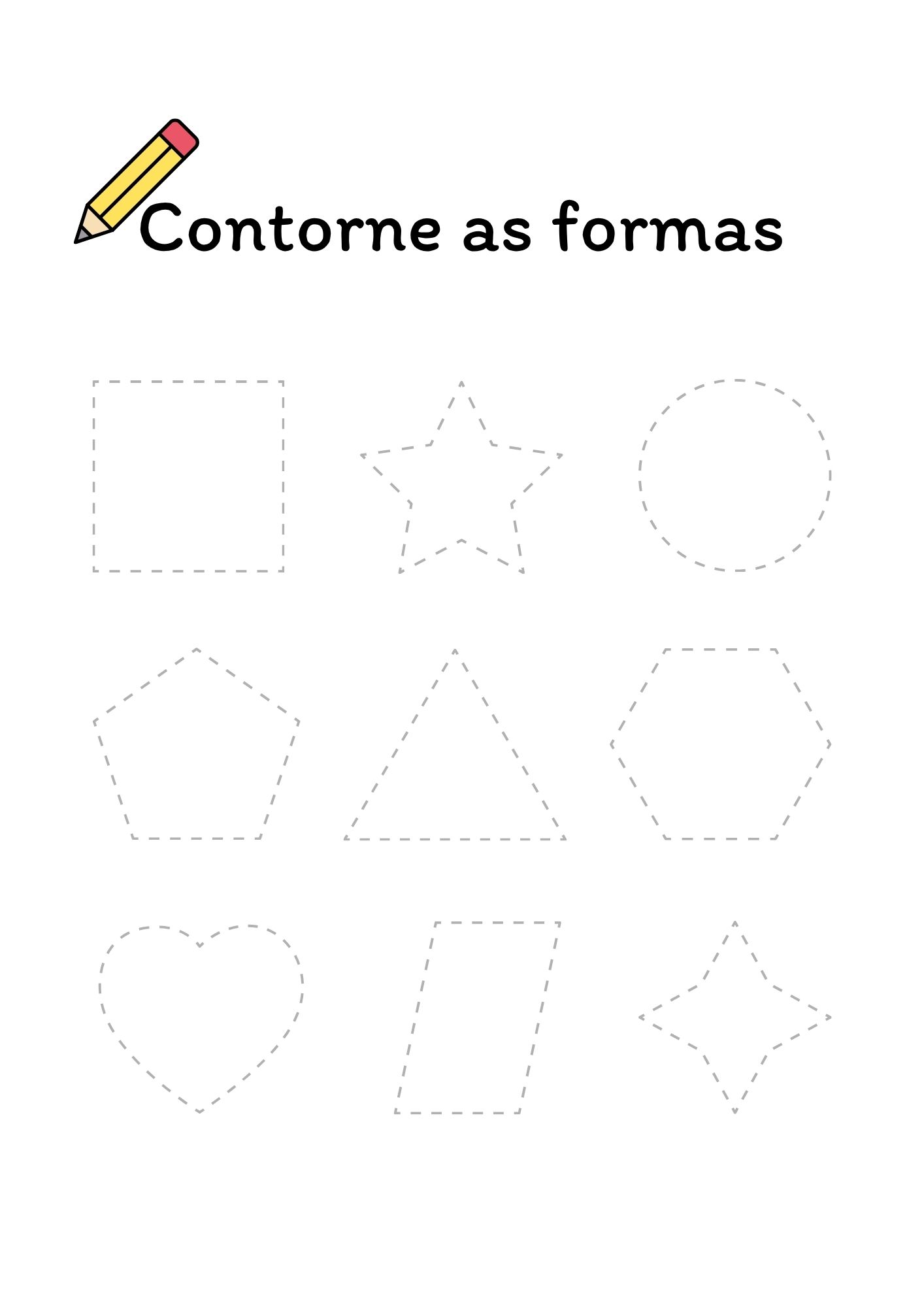Página para contornar formas: as formas grandes