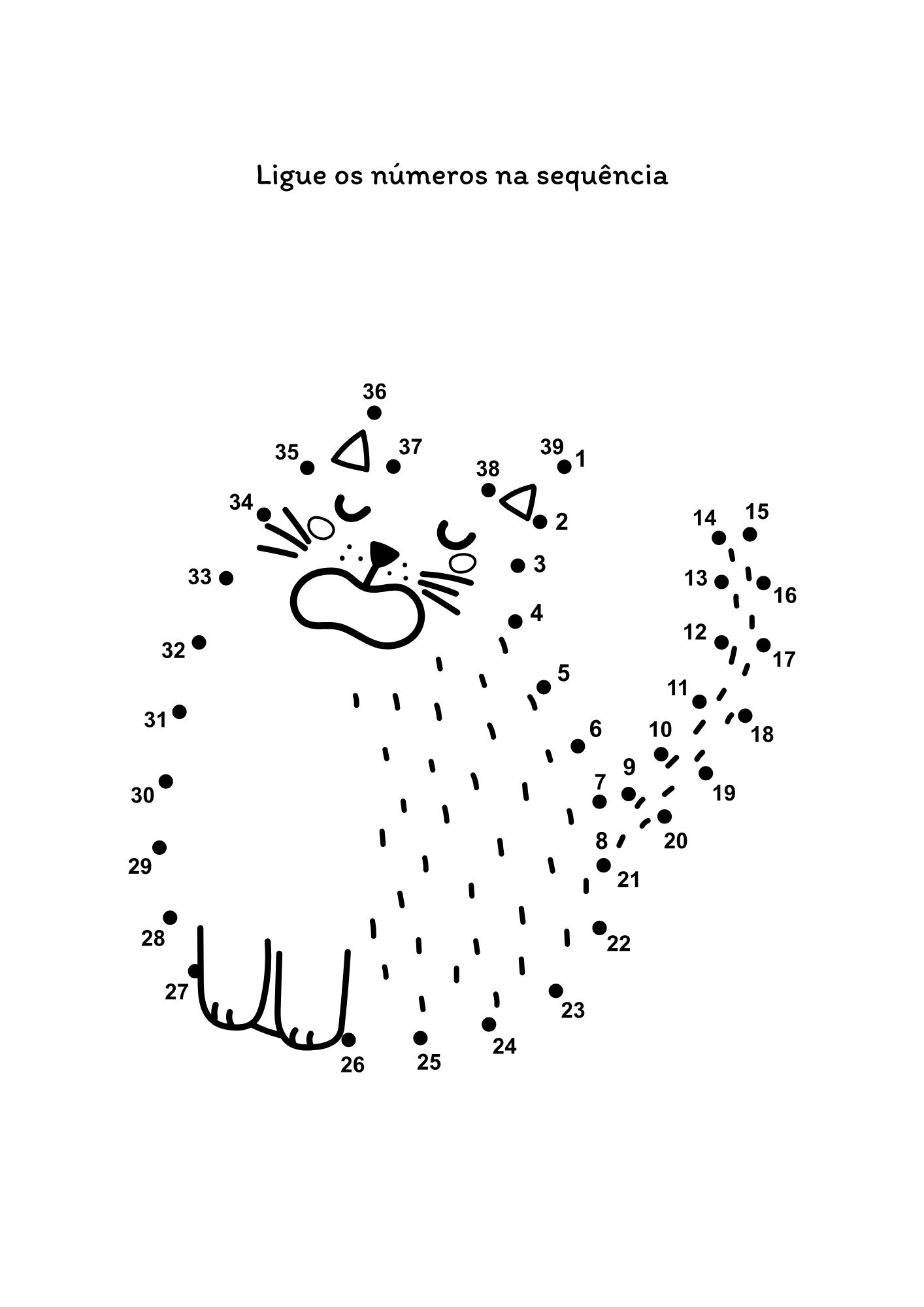Página para ligar os números: gato